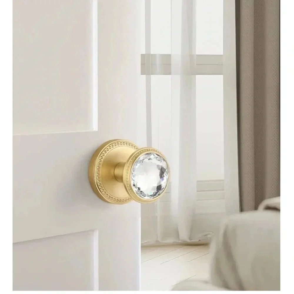 BNIB Crystal Dummy Door Knobs (2-Pack) Brass and Crystal - Picture 3 of 9